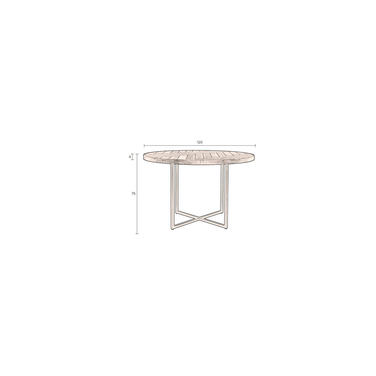 ESSTISCH Class Rund 120 cm - Braun, Holz (120/120/75cm) - Dutchbone