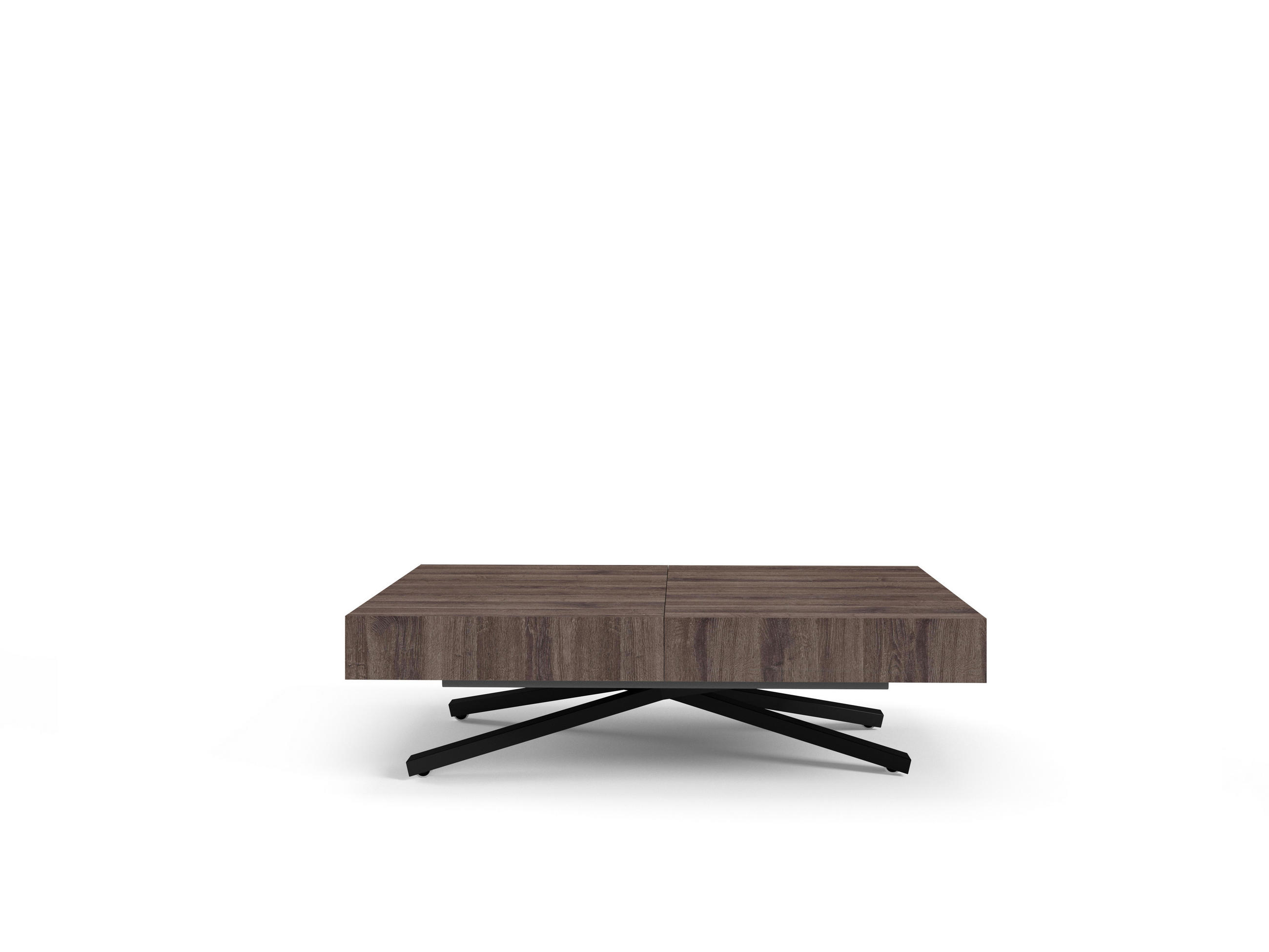 COUCHTISCH SANNA X - Anthrazit/Schwarz, Holzwerkstoff/Metall (80/120/27cm) - Meblini
