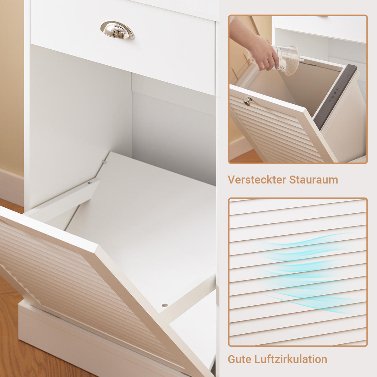 KÜCHENSCHRANK Weiß - Weiß, Glas/Holzwerkstoff (92/180/40cm) - SoBuy