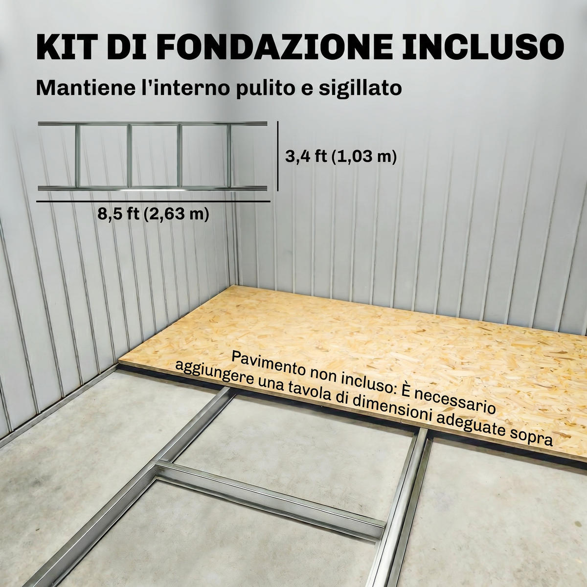 GARTENHAUS Grau 1 Stück - Grau, Kunststoff/Metall (195/192/277cm) - GiPP