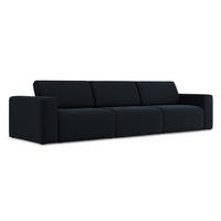 4-SITZER-SOFA Samt Stoff Blau - Blau/Schwarz, Kunststoff/Textil (314/80/103cm) - Makamii