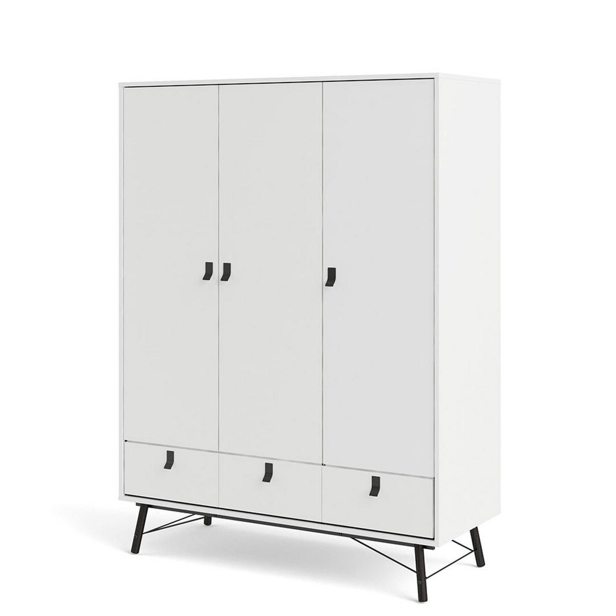 KLEIDERSCHRANK Rye Weiß 150/60/200 cm - Weiß, Holzwerkstoff/Metall (150/200/60cm) - ebuy24
