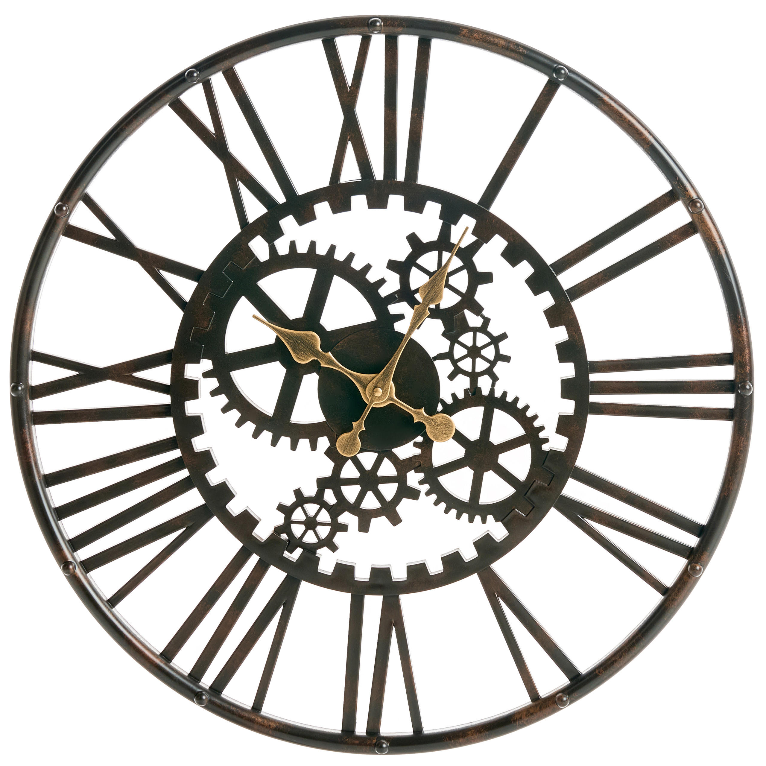 WANDUHR 60 cm Metall Schwarz Petrer - Schwarz, Metall (60/60/3cm) - Beliani