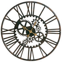 WANDUHR 60 cm Metall Schwarz Petrer - Schwarz, Metall (60/60/3cm) - Beliani