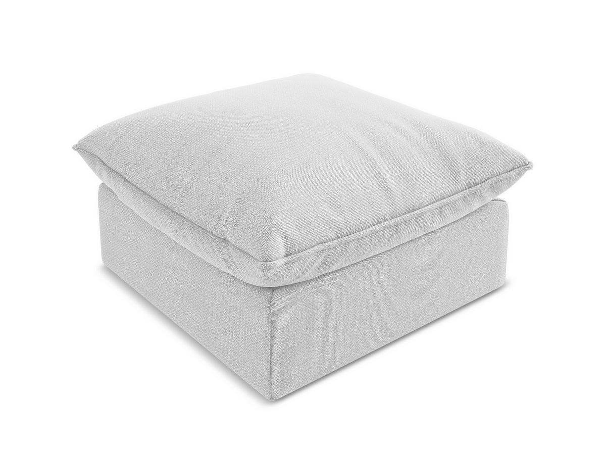 POUF Bouclé Stoff Grau - Silberfarben/Schwarz, Holzwerkstoff/Kunststoff (75/45/75cm) - Makamii