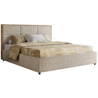 POLSTERBETT LERIO CLASSIC 140/200 - Dunkelbeige Strukture - ohne Matratze - Bronzefarben, Textil (140/200cm) - MKS