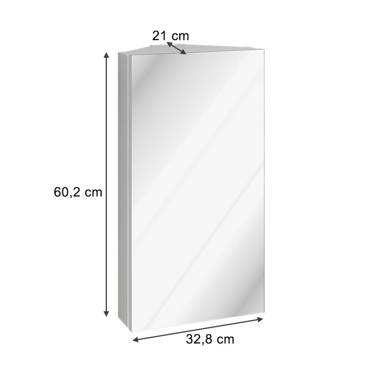 KOUPELNOVÁ SKŘÍŇKA SE ZRCADLEM Anka Bílá - bílá, kompozitní dřevo (32.8/60.2/21cm) - Vicco