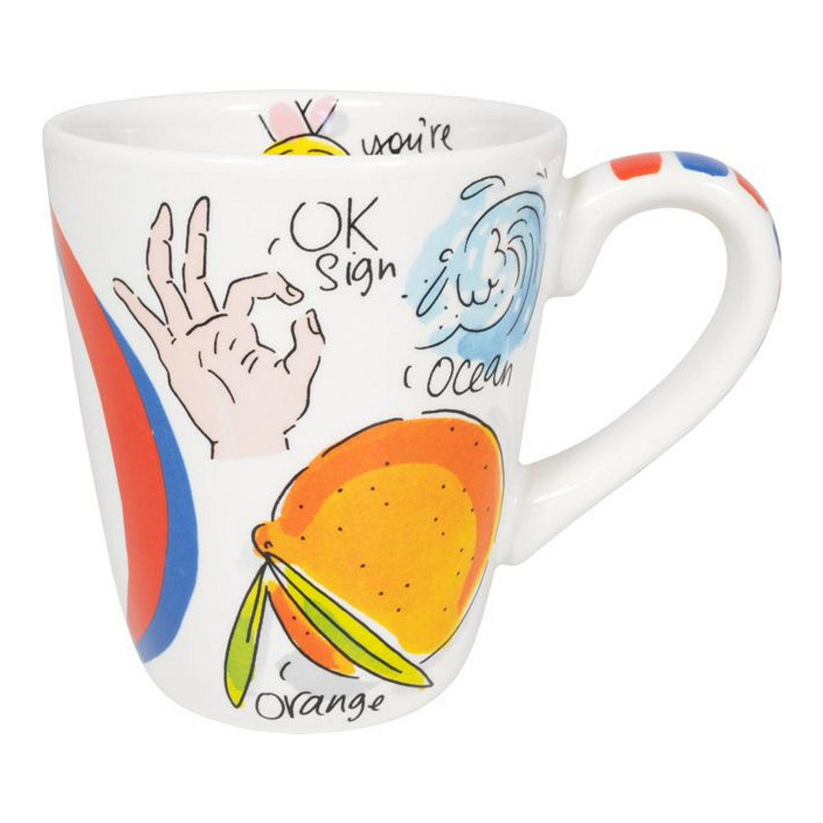 BECHER Liebesbrief O in Bunt - 350 ml - Multicolor, Keramik (0.35L) - Blond Amsterdam