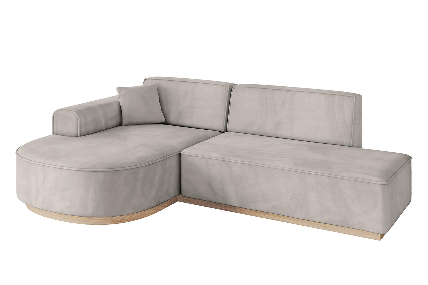 ECKSOFA Ottomane Links ARRIO-L1 - 243x171x83 cm Hellbraun - Hellbraun, Holzwerkstoff/Textil (243/171cm) - ALTDECOR