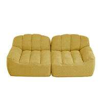 2-SITZER SOFA aus granuliertem Fleece, frameless in Muschelform ohne Montage - Gelb, Textil (210/79/104cm) - Urban Meuble