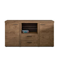 SIDEBOARD Spacoro 2F2S Eiche Lefkas 156,4/82/40,3 cm – Schubladenschrank Kommode Modern - Braun, Holzwerkstoff/Kunststoff (156/82/40cm) - AX Living