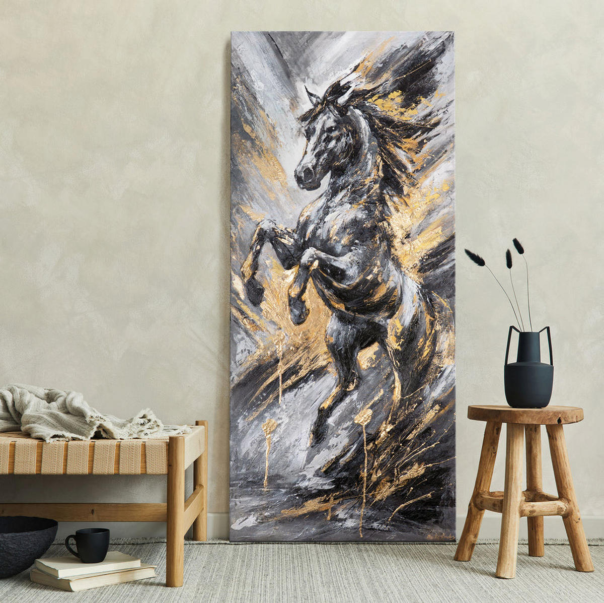 GEMÄLDE Explosion der Freiheit auf Keilrahmen 115x50 cm - Multicolor, Holz (115/50cm) - YS-art gallery