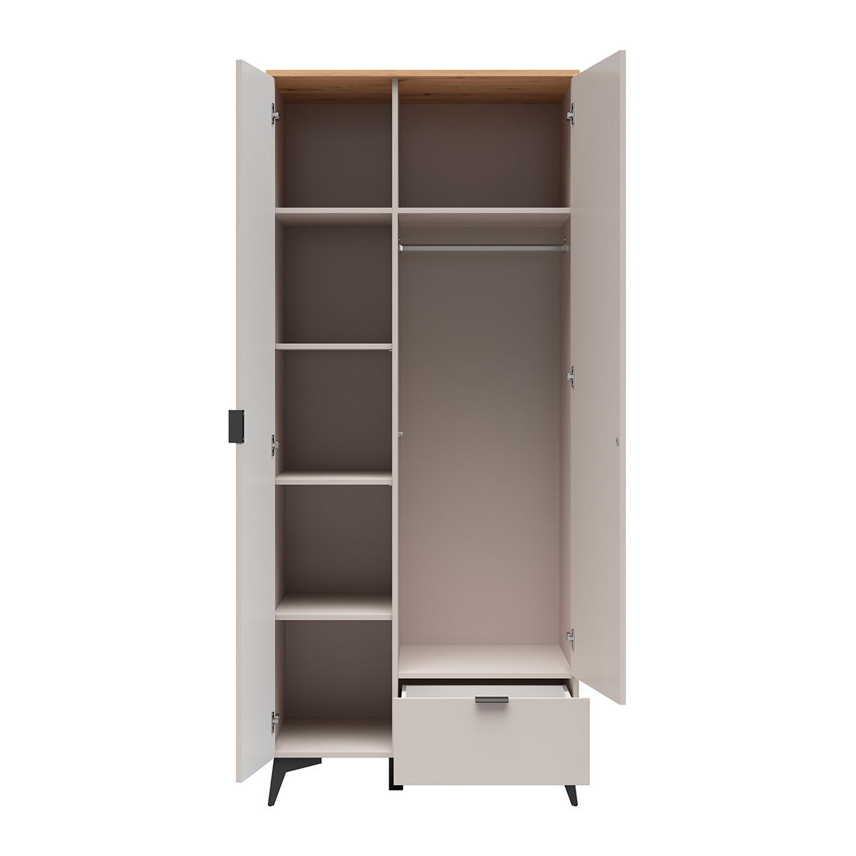 SCHRANK 2 Türen Vicky Kaschmir - Beige, Holzwerkstoff (85/200.5/60cm) - Petits-meubles
