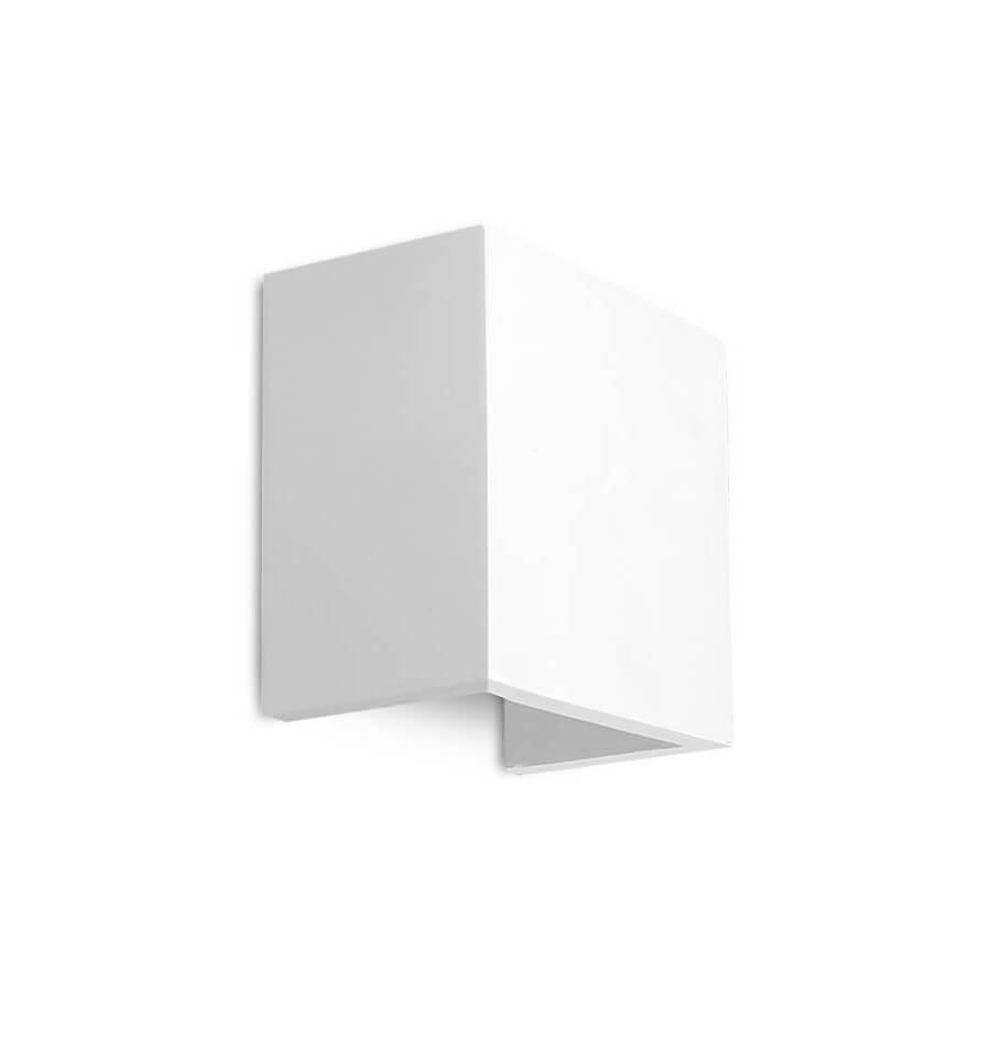 WANDLEUCHTE Newport, Weiß, 12.5cm - Weiß, Naturmaterialien (12.5/7.5/12.5cm) - KOSILUM