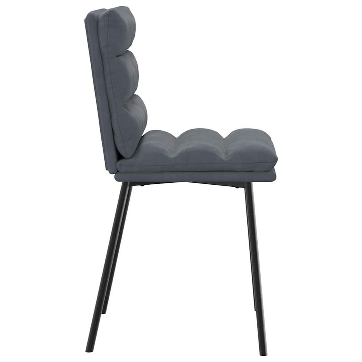 ESSZIMMERSTÜHLE 2 Stk. Dunkelgrau Samt 45*54*83cm - Dunkelgrau, Metall (45/83/54cm) - ZMH