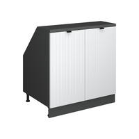 ORMARIĆ ZA KOSI KROV S VRATA Rion Bijeli grebeni 80 x 81.6 cm s 2 vrata, korpus ormara dubine 60 cm - bijela/antracit, drvni materijal (80/83.8/60cm) - Vicco