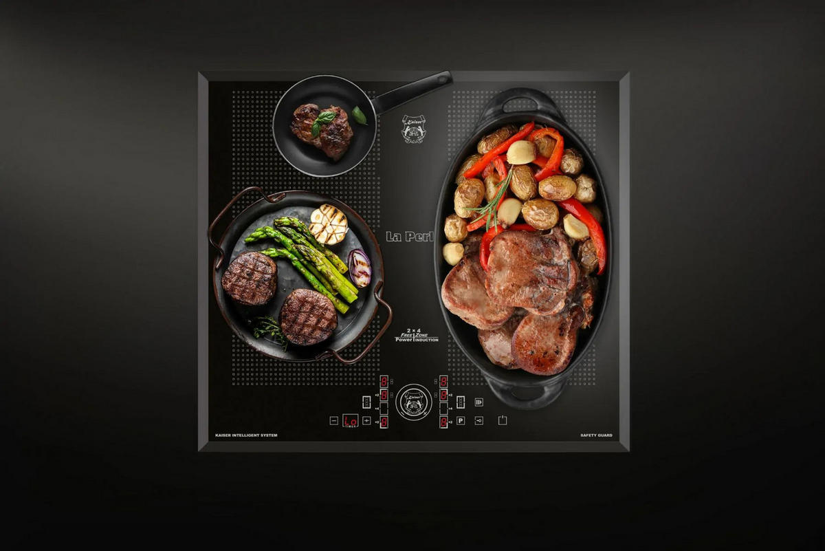 INDUKTIONSKOCHFELD - Schwarz, Keramik (59/5.5/52cm) - Kaiser Küchengeräte