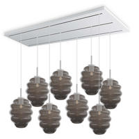 HÄNGELEUCHTE Echos 8-flammig Rauch Ø 25cm - Anthrazit/Weiß, Glas (25/25/28cm) - s.luce