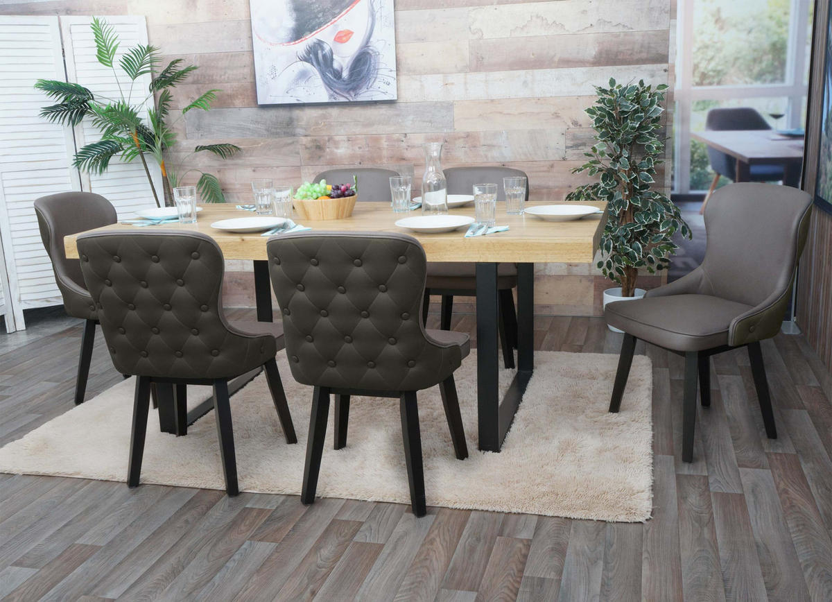 ESSZIMMERSTUHL Dunkelgrün, Grau 6er-Set - Dunkelgrün/Grau, Textil (53/86/53cm) - MCW