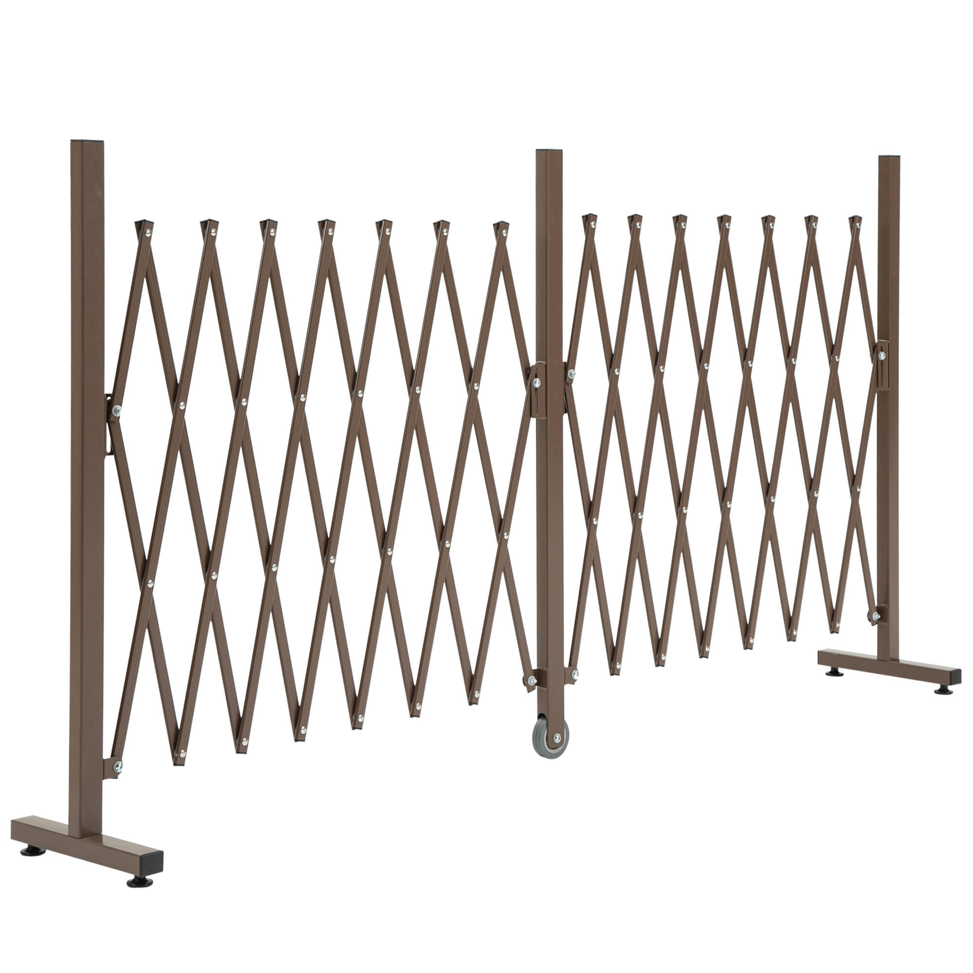 Outsunny ZAHRADNÍ PLOT, hliník, železo, tmavě hnědý, 103,5V x 52–405D cm