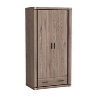KLEIDERSCHRANK Dallas D-20 97 x 192 x 59 cm Trüffeleiche - Trüffeleichefarben/Schwarz, Holzwerkstoff/Kunststoff (97/192/59cm) - Koseto
