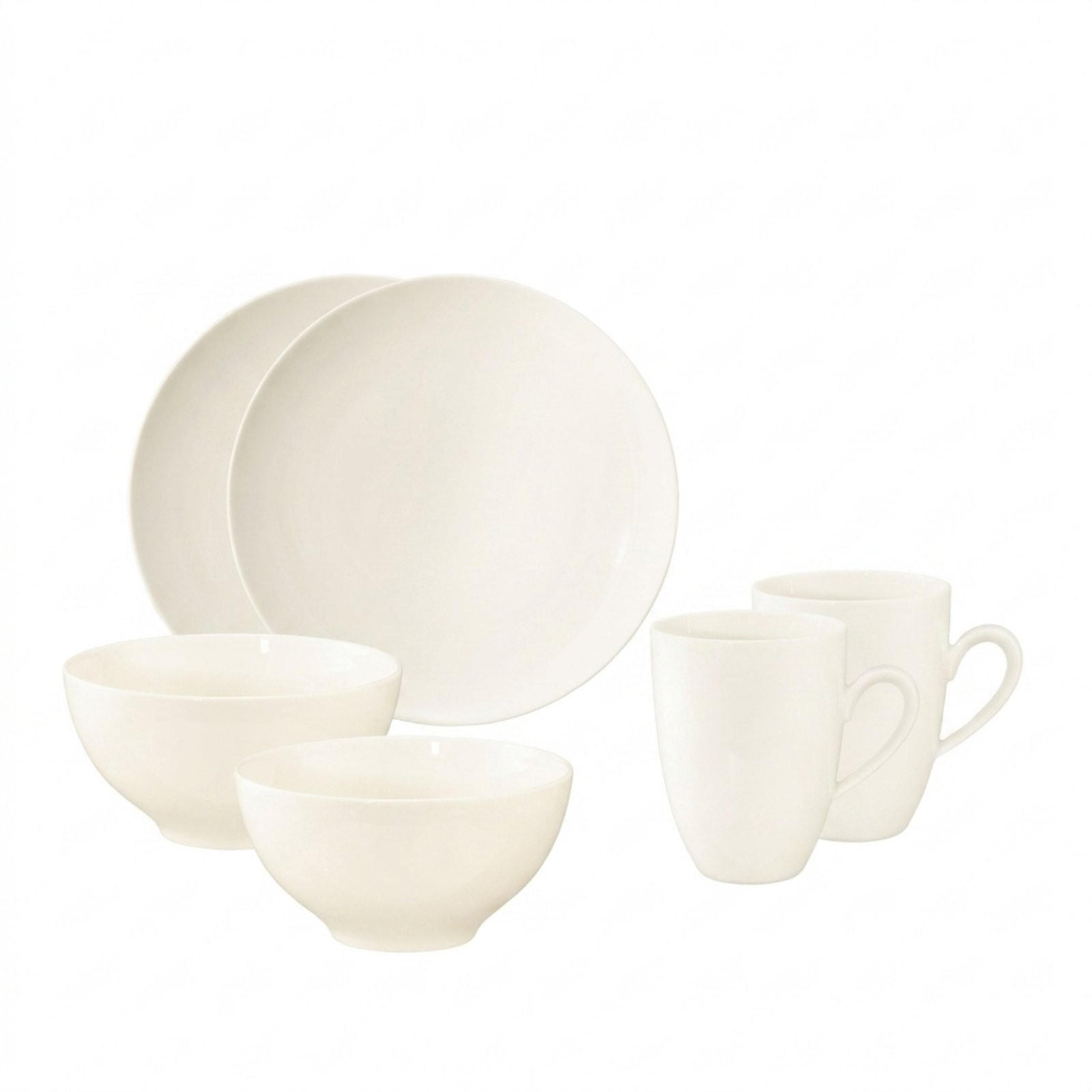 FRÜHSTÜCKS-SET Savona Fine Diamond creme 6er Set - Creme, Keramik (2/2/2cm) - Seltmann Weiden