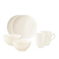 FRÜHSTÜCKS-SET Savona Fine Diamond creme 6er Set - Creme, Keramik (2/2/2cm) - Seltmann Weiden