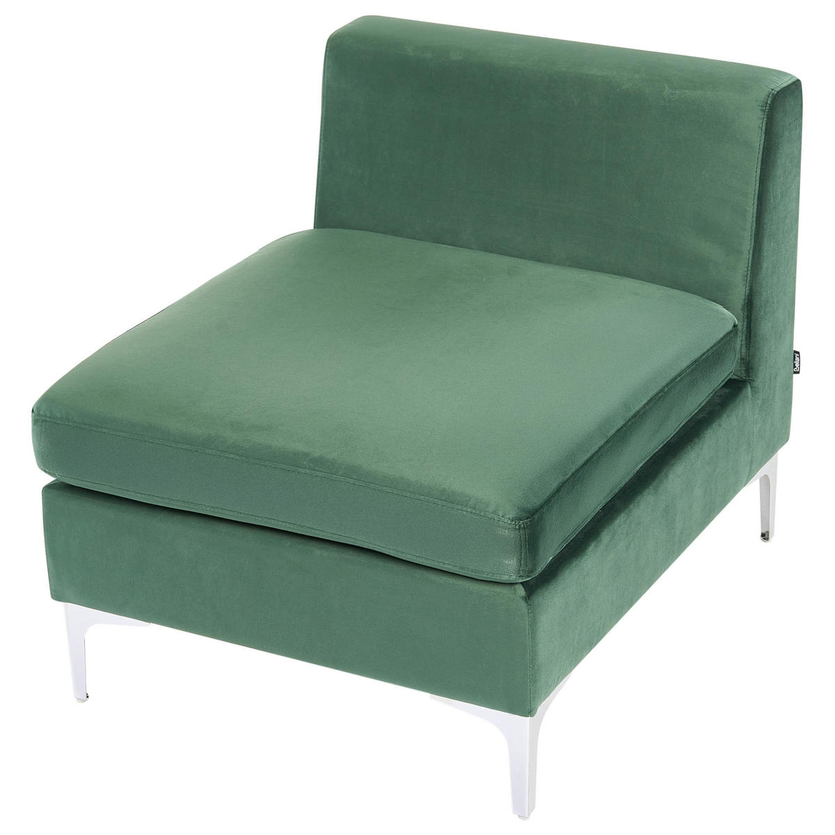 3 SZEMÉLYES MODULÁRIS KANAPÉ Bársony zöld fémlábakkal Evja - zöld, textil (235/84/85cm) - Beliani