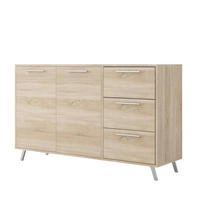 KOMMODE ELISE 140/86/41cm mit 3 Schubladen 2 Türen Sonoma Eiche - Sonoma Eiche, Holzwerkstoff (140/86/41cm) - MASSENO
