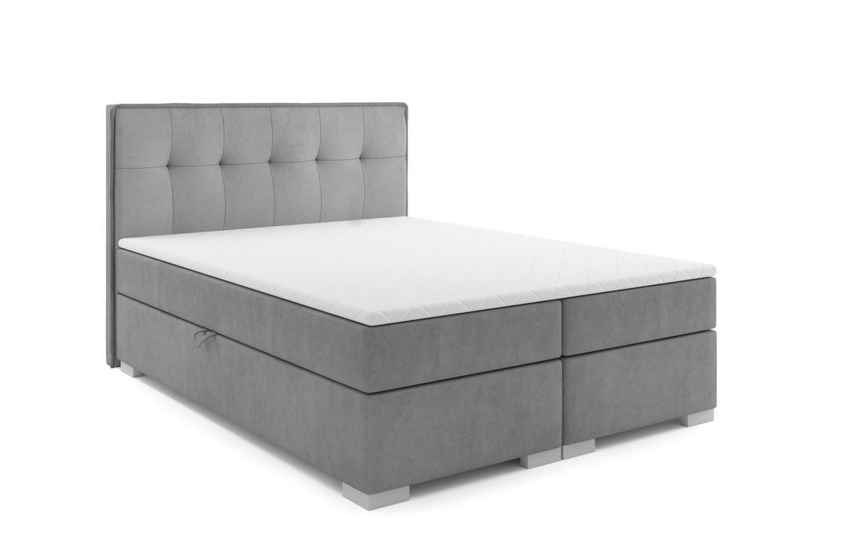 BOXBETT PALERMO 120 x 200 Grau - Grau, Textil/Metall (120/200cm) - VLR BEDS