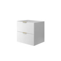 WASCHBECKUNTERSCHRANK, Weiß, 60 x 57 x 46 cm, Griff Gold, ohne Arbeitsplatte - Goldfarben/Weiß, Holzwerkstoff (60/57/46cm) - 3XE LIVING