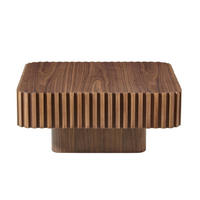 COUCHTISCH 80/80/35 cm walnuss aus Massivholz und MDF mit 3D-Rahmen - Walnussfarben, Holzwerkstoff (80/80/35cm) - OKWISH