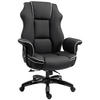 ERGONOMISCHER Bürostuhl, Schwarz - Schwarz, Leder (80/124/76cm) - Vinsetto