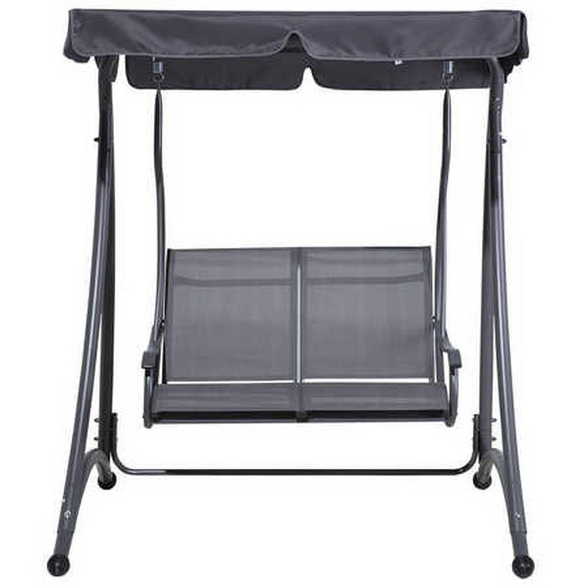 HOLLYWOODSCHAUKEL Sonnendach grau Tesero - Grau, Textil (146/165/120cm) - Beliani