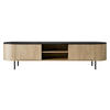 TV-LOWBOARD Lygrint 180 2D - Eichefarben/Schwarz, Holzwerkstoff/Metall (184/45/40cm) - MIRJAN24
