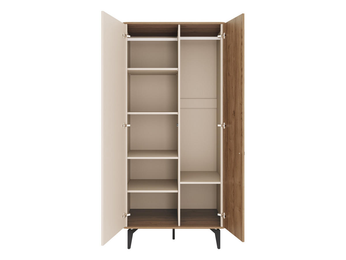 DULAP Aurena AU01 - cașmir/culoare lemn de nuc, compozit lemnos/metal (89/190/53cm) - MIRJAN24