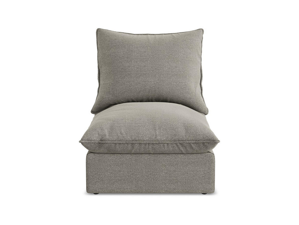 SOFAELEMENT Bouclé Stoff Grau - Schwarz/Grau, Holzwerkstoff/Kunststoff (75/77/90cm) - Makamii