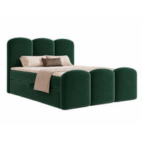 BOXBETT ROYAL 160x200 cm in Grün, Bettkasten, Topper, Velvet-Stoff - Grün, Holz/Textil (160/200cm) - EMLAR Home