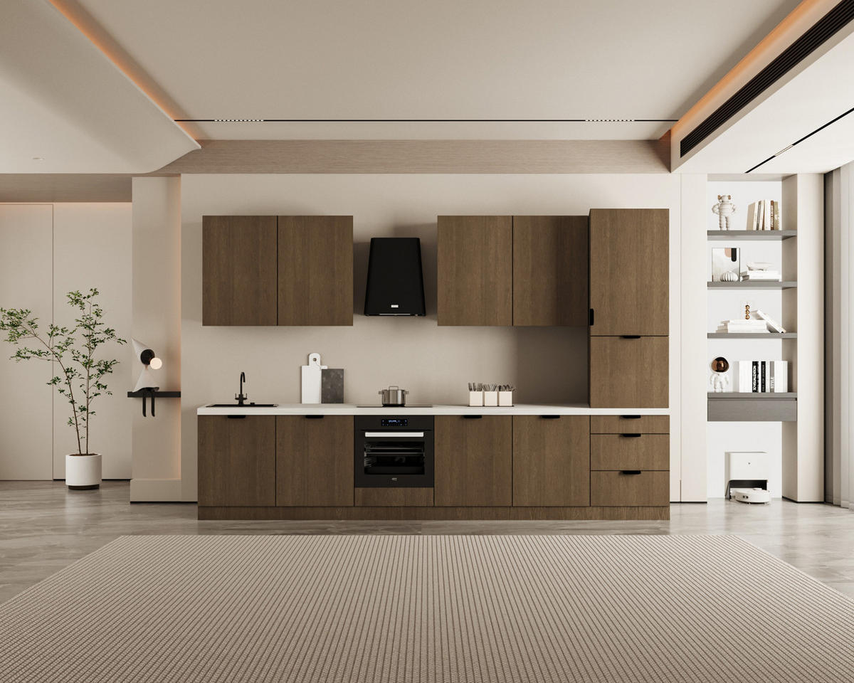 KÜCHENZEILE 360 cm - Sorento KS8-M360 - in Dunkle Eiche - Eichefarben, Holz (360/247/52cm)