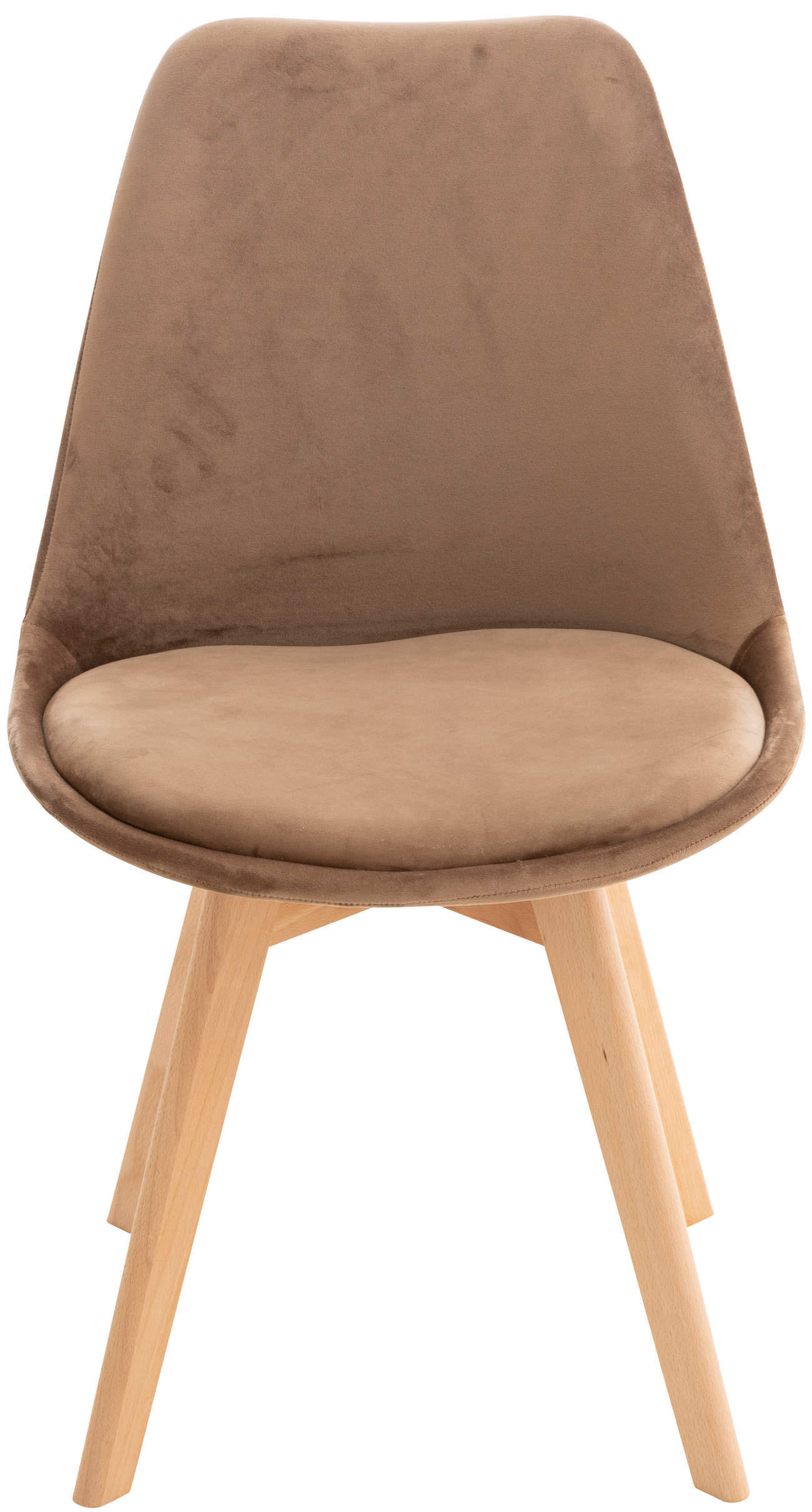 STUHL Samt braun - Eukalyptusholzfarben/Braun, Holz/Textil (49/83/50cm) - CLP