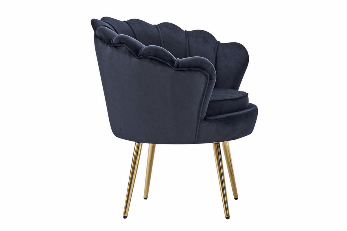 SESSEL BIGCHAIR - Goldfarben/Schwarz, Textil/Metall (70/78/52cm) - SAM