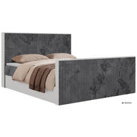 KONTINENTÁLNÍ POSTEL TRAVIT DUO 180/200 - Šedá Manšestr - Topper Visco - H3 - šedá/černá, textil/plast (180/200cm) - MKS