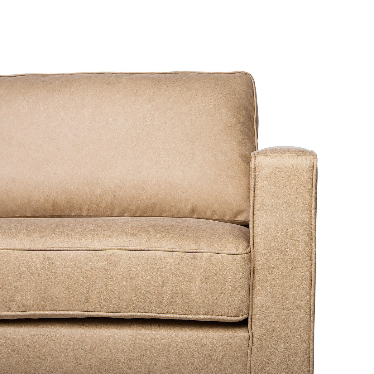 SOFA-SET 4-sitzer Lederoptik Beige Savalen - Beige, Kunststoff/Textil (204/87/91cm) - Beliani