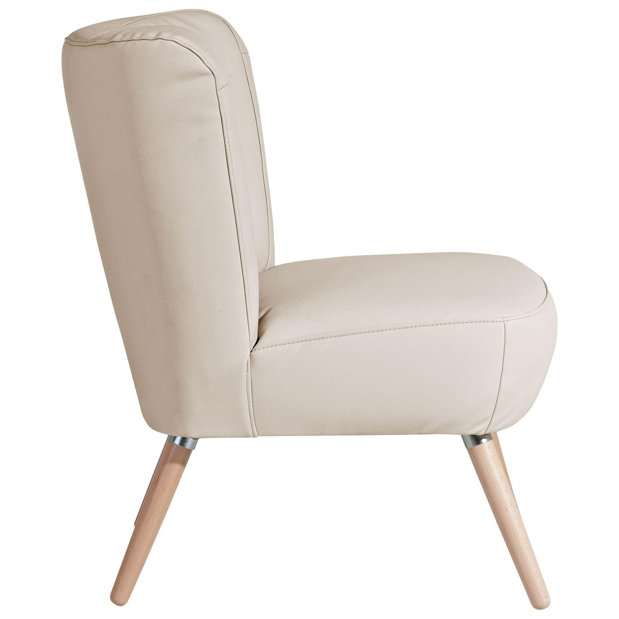 SESSEL Kassi Bezug Kunstleder Buche natur / beige - Weiß, Kunststoff (69/80/68cm) - 58aufmkessel