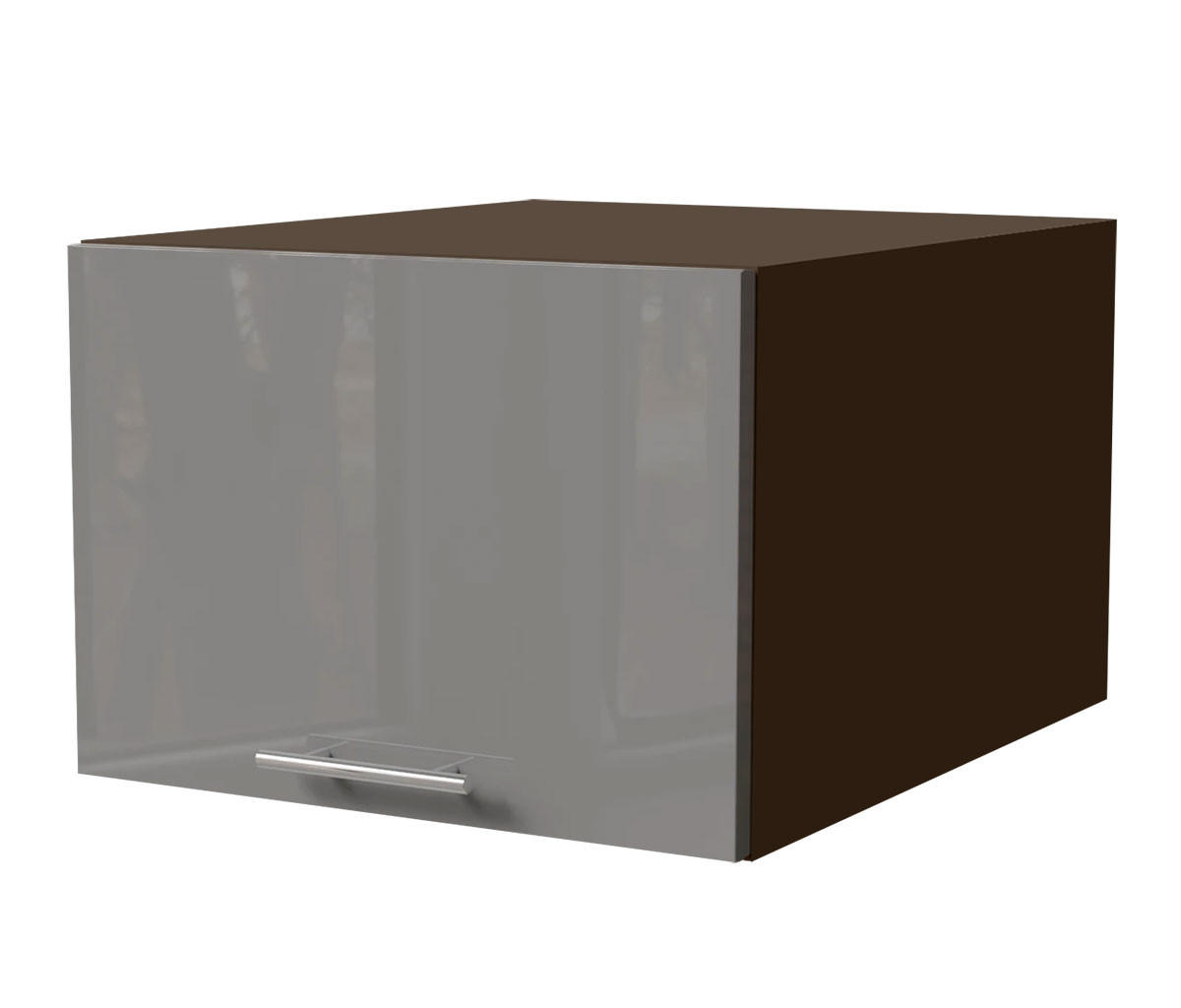 AUFSATZSCHRANK Essen W6B/50 Grau Hochglanz / Lava Matt 50 / 59 / 36cm - Dunkelgrau/Grau, Holz/Holzwerkstoff (50/36/59cm) - Feldmann-Wohnen