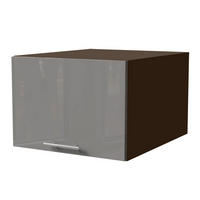 AUFSATZSCHRANK Essen W6B/50 Grau Hochglanz / Lava Matt 50 / 59 / 36cm - Dunkelgrau/Grau, Holz/Holzwerkstoff (50/36/59cm) - Feldmann-Wohnen