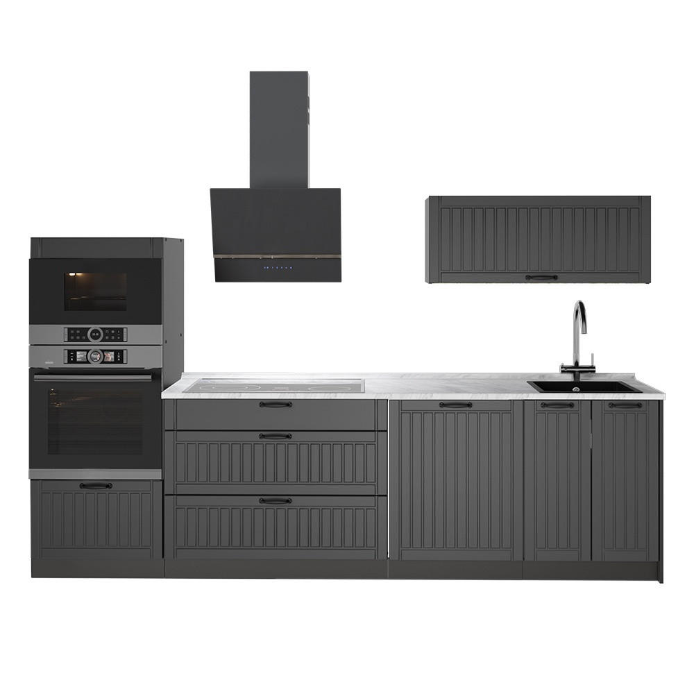KUCHYNKA Fame-Line, Tmavo-sivá/antracitová, 280 cm, AP Marble - antracitová/tmavosivá, kompozitné drevo (280/153.6/60cm) - Vicco