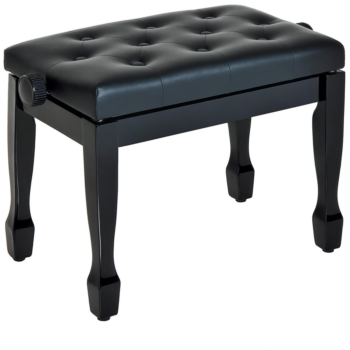 HOCKER DE-16361 höhenverstellbar mit Knopfpolster Schwarz - Schwarz, Holzwerkstoff (34/16.5/68cm) - ComfortXL