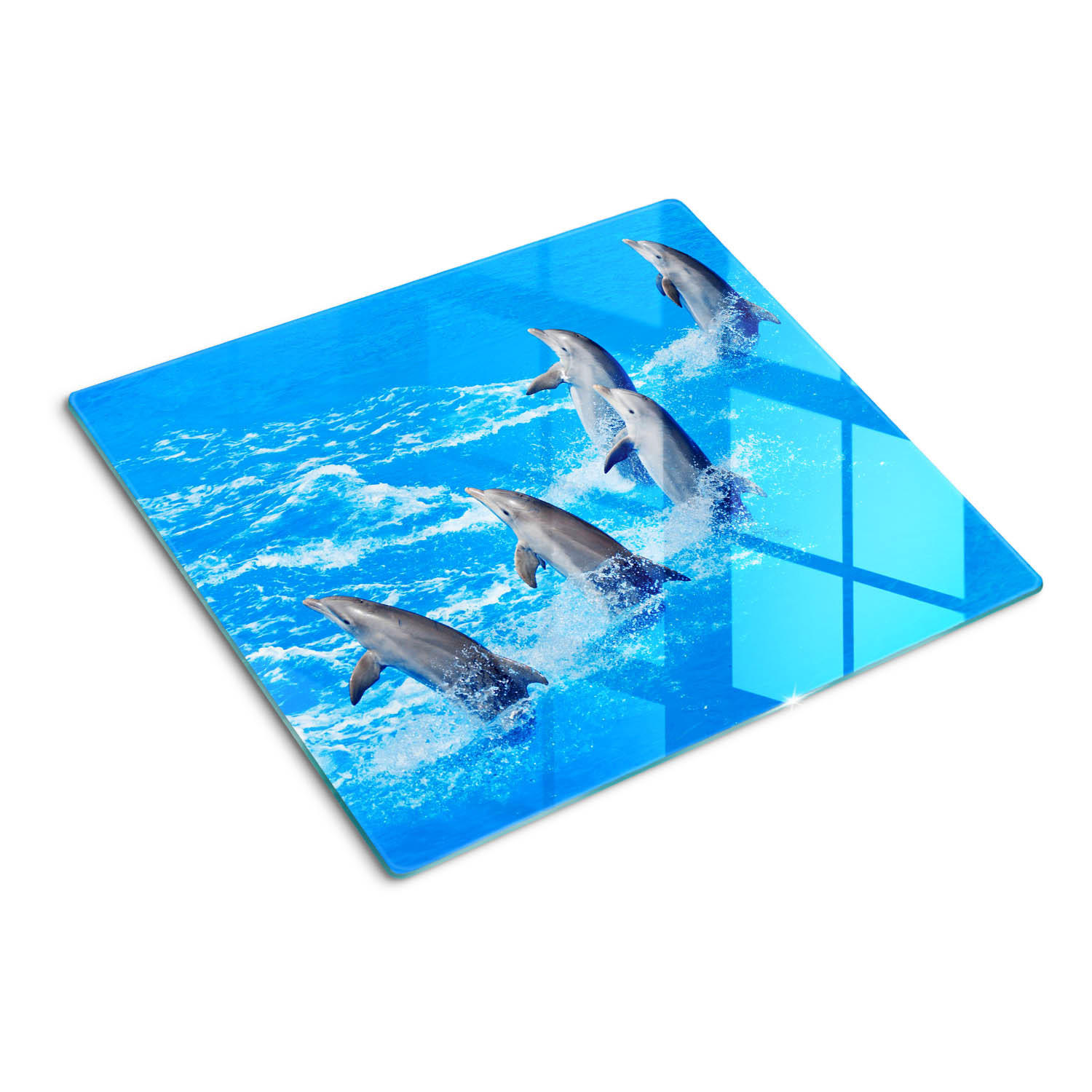 GLASPLATTE 60x52 cm Delfine - Hellblau, Glas (60/52cm) - TULUP