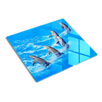 GLASPLATTE 60x52 cm Delfine - Hellblau, Glas (60/52cm) - TULUP